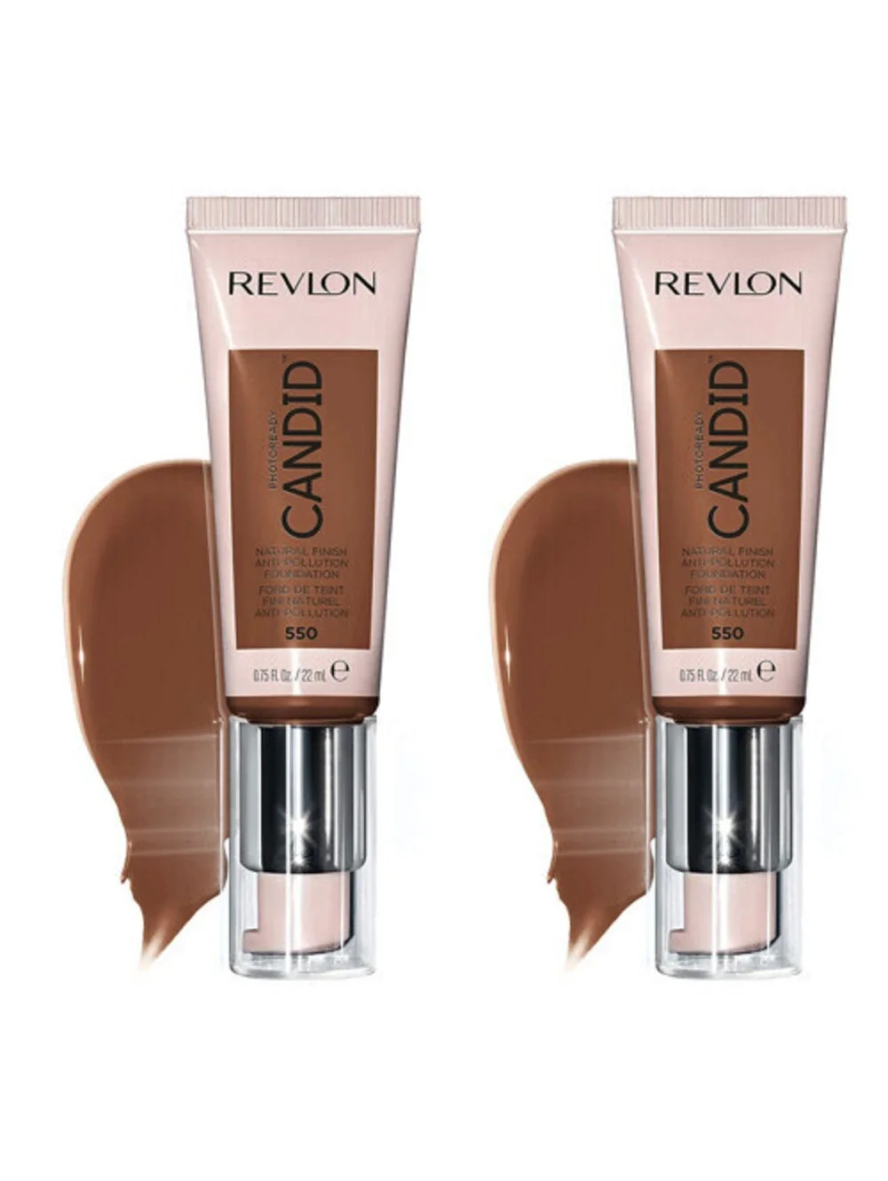 Lot of 2: NEW Revlon PhotoReady Candid Natural Foundation in 550 Mocha (Sealed)